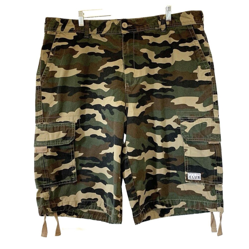 PRO CLUB Cargo Shorts Mens 44 Combat Army Camouflage Preppy Skater Athletic